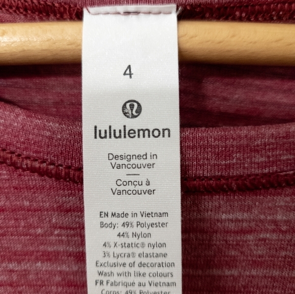 Lululemon set to sweat long sleeve size 4  heathered ruby red - Picture 8 of 10